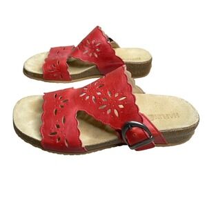 Haflinger Slip On Sandals Mules Clogs Red Casual Womens Sz 42 Sz 11 EUC